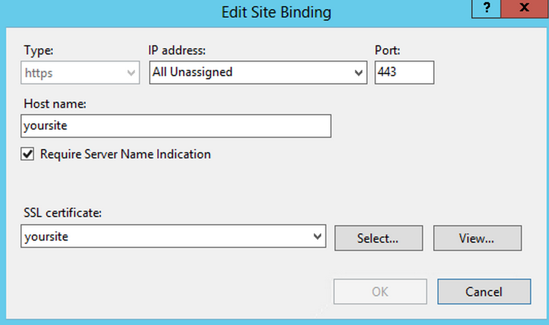 SSL证书处选择之前取好名称证书